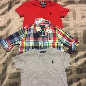 Lot of 3 Polo Ralph Lauren shirts size 9 months
